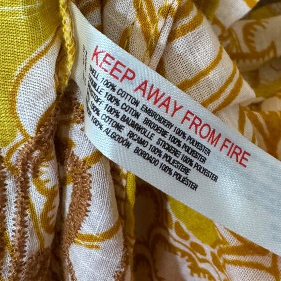 Anthropologie Ember Kaftan Small Floral Eyelet Embroidered Maxi Tie Front Bohoh - Picture 9 of 10